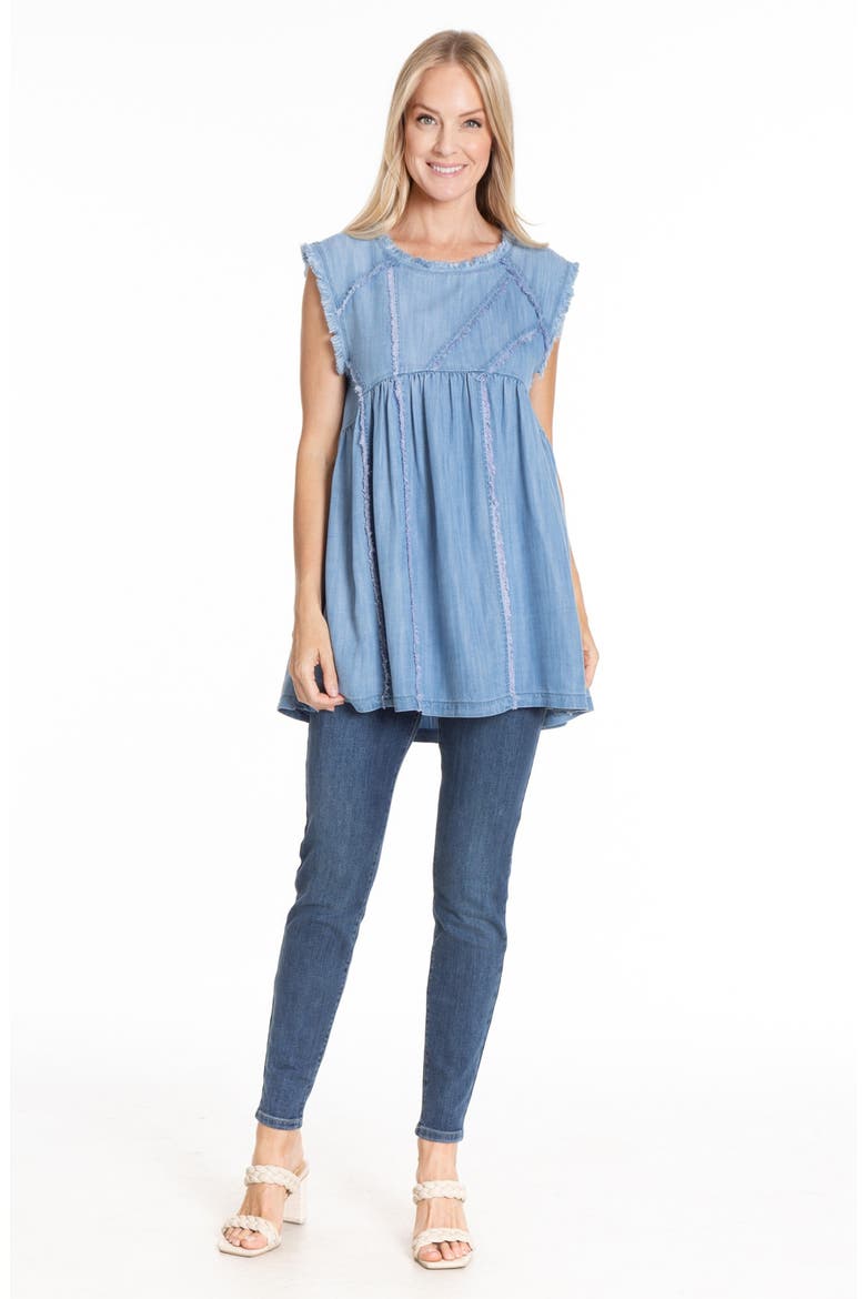 Sleeveless Denim Shirt, Alternate, color, LIGHT INDIGO