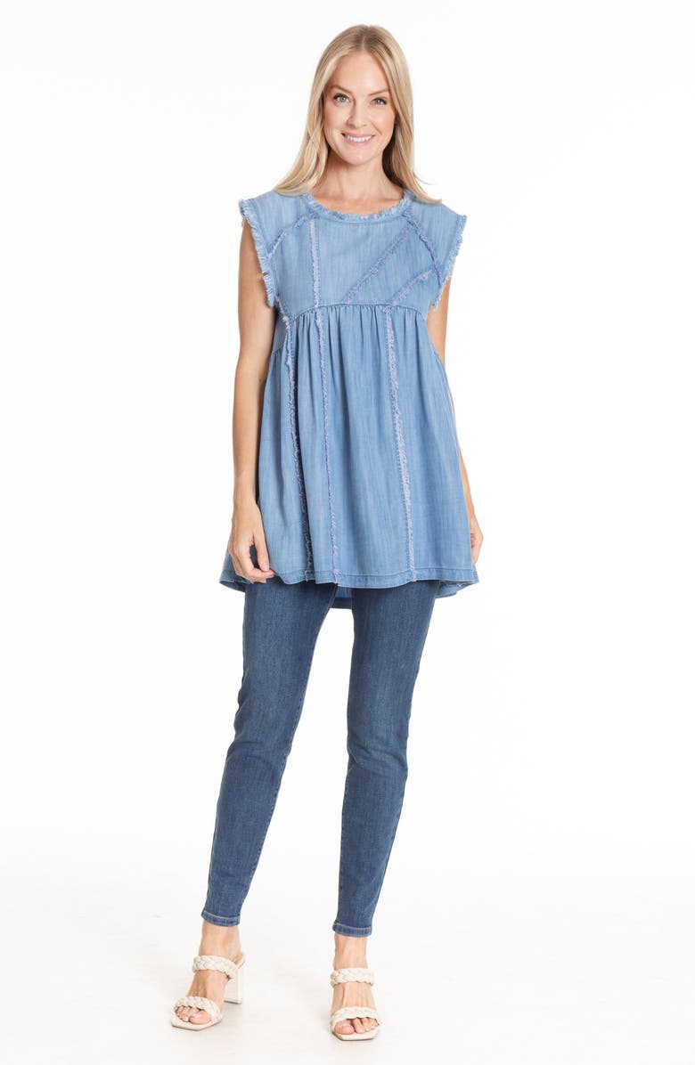 APNY Sleeveless Denim Shirt, Alternate, color, Light Indigo