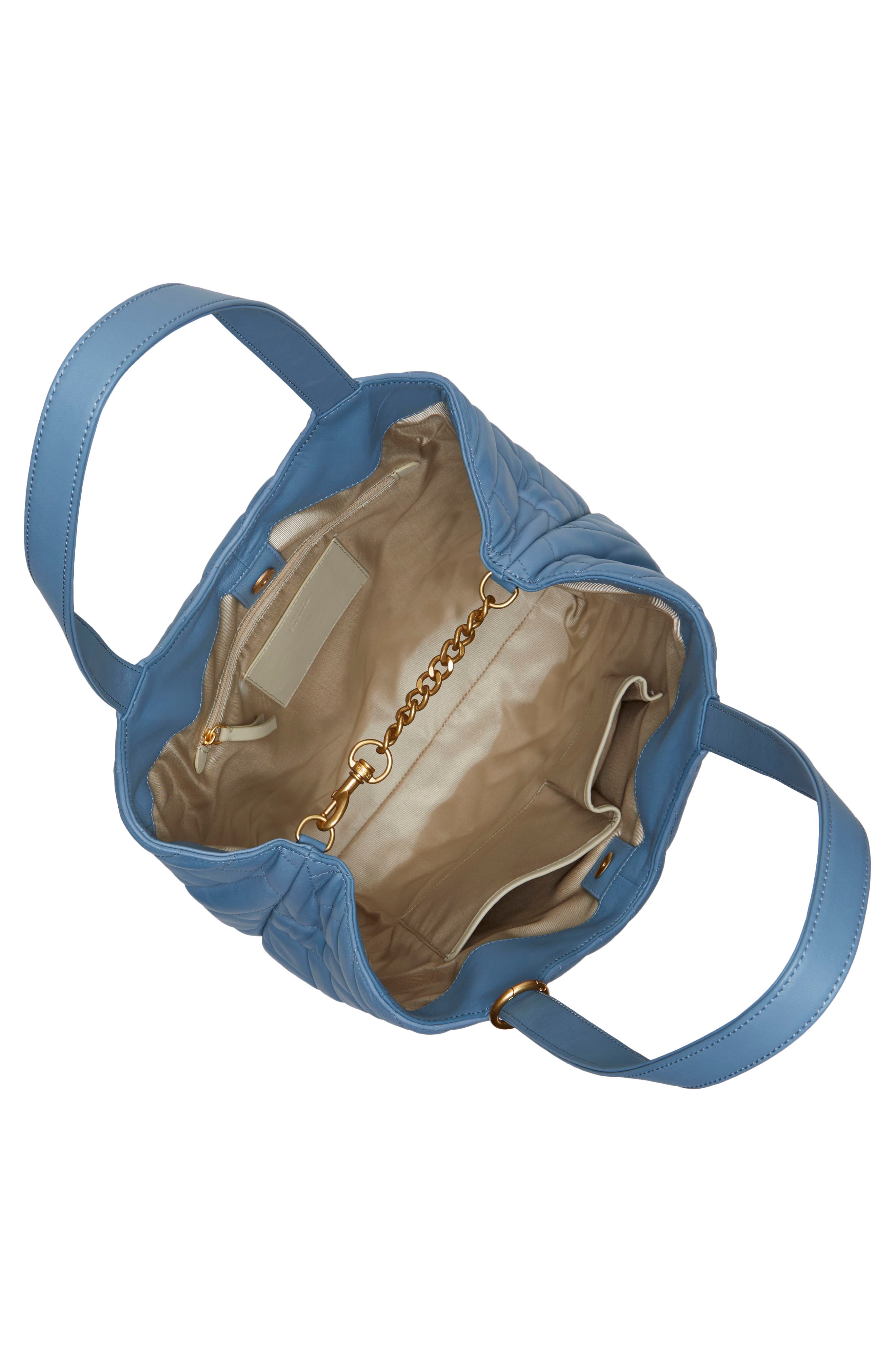 Kisho Quilted Leather Shoulder Bag, Alternate, color, BLUE
