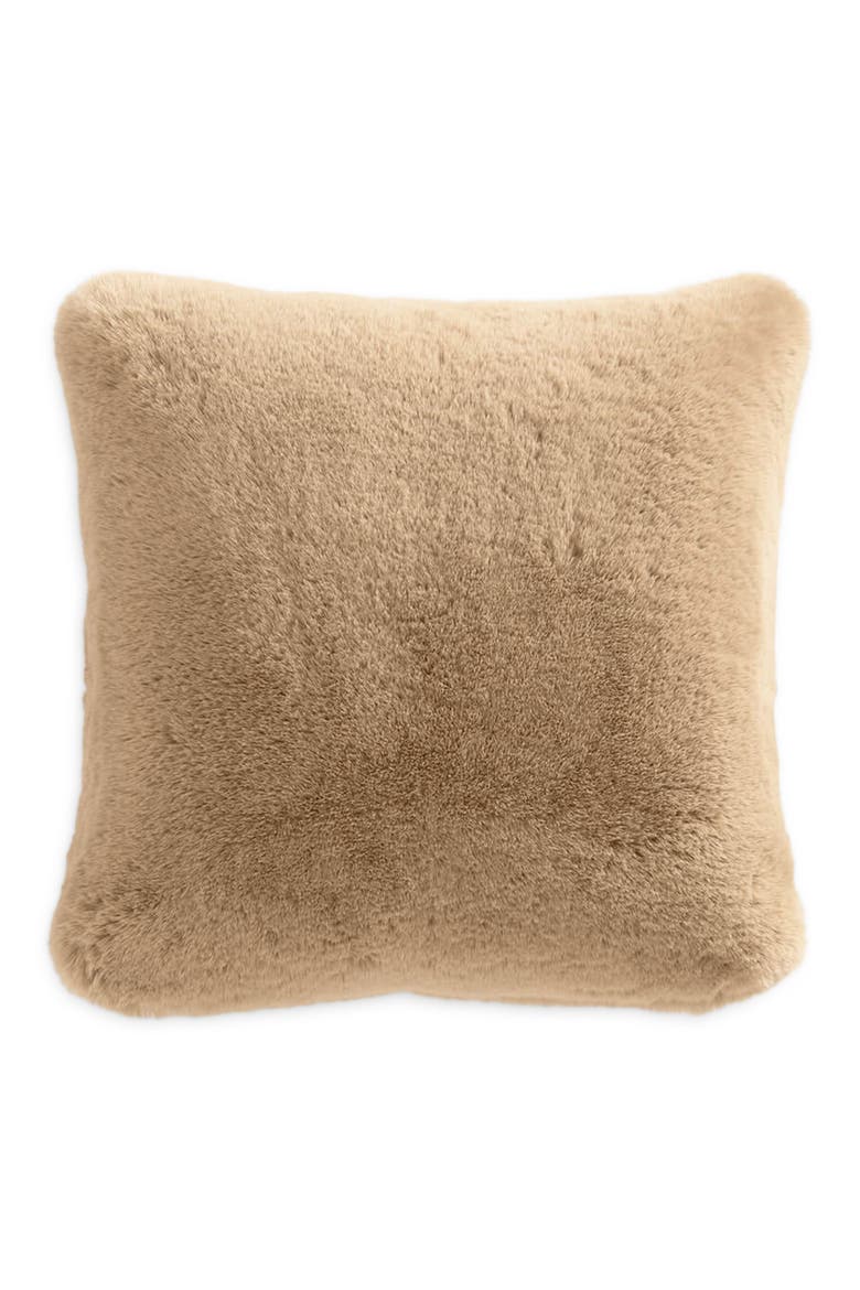 Faux Fur Accent Pillow, Main, color, TAN