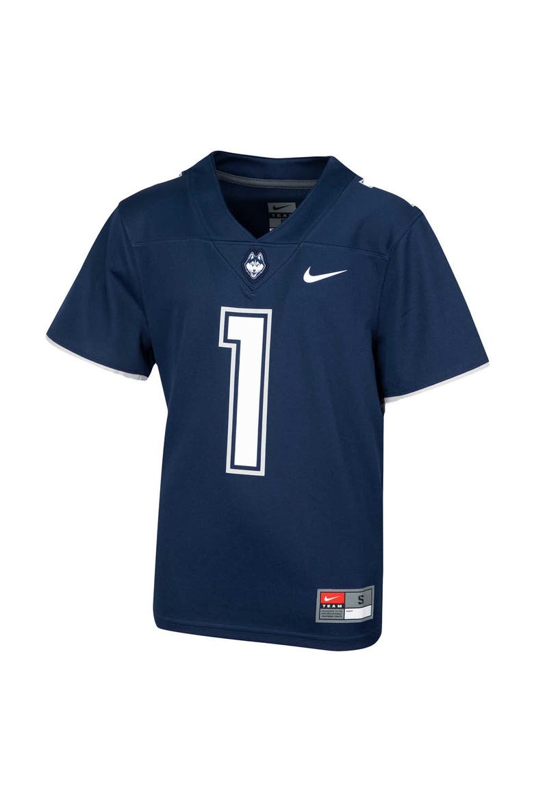 Youth Nike #1 Navy UConn Huskies 1st Armored Division Old Ironsides Untouchable Football Jersey, Alternate, color, Navy
