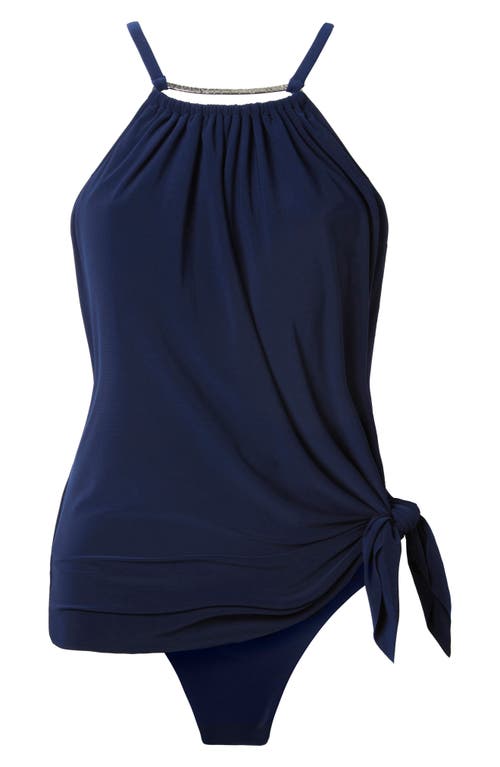 Magicsuit Parker Knotted One-piece Swimsuit In Navy Blue