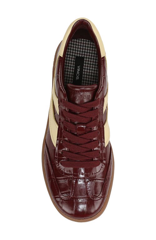 Vince Oasis Croc Embossed Sneaker In Red