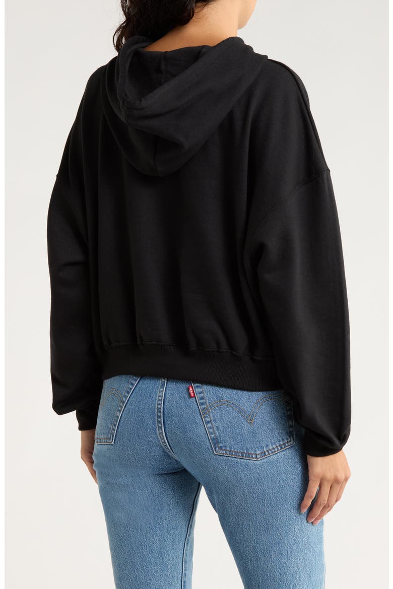 Beach Bum Crop Hoodie, Alternate, color, BLACK