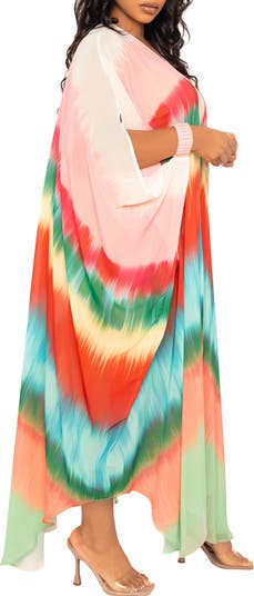 Smocked Puff Sleeve Cotton Blend Dress