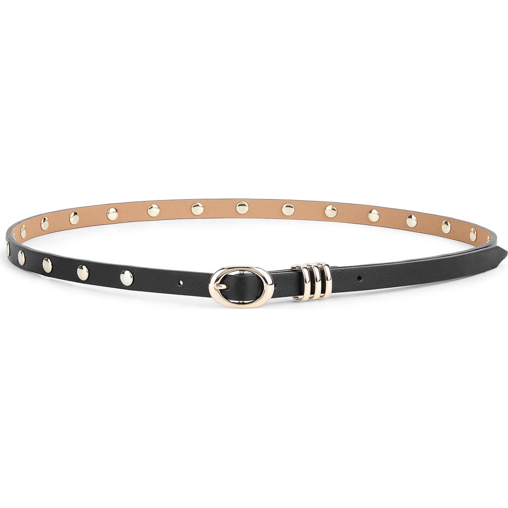 Ettika Skinny Studded Leather Belt In Black