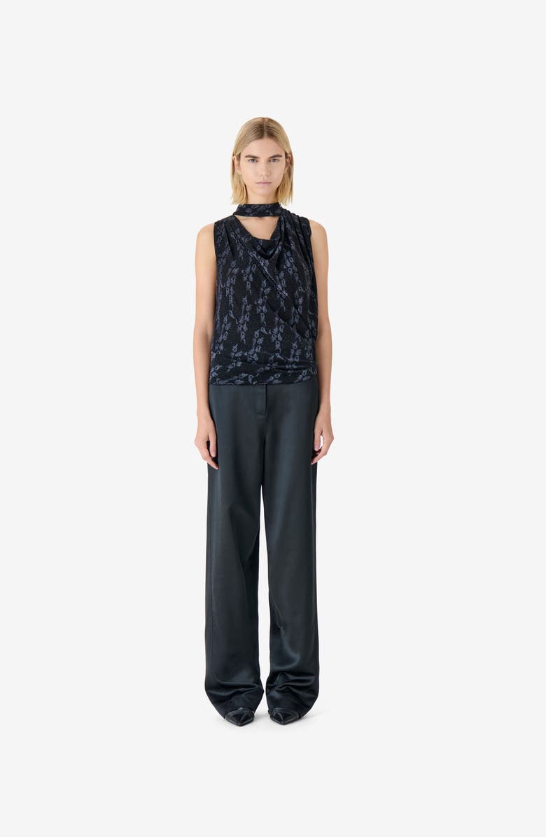 IRO Ornelia Halter Top, Main, color, Black/ Lurex Dark Grey