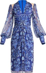 Tadashi Shoji Floral Long Sleeve Cocktail Dress
