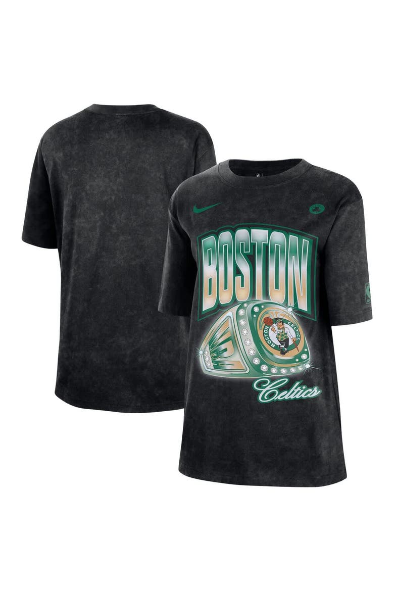 Women's Nike Black Boston Celtics Courtside Original Content Vintage Washed Boyfriend T-Shirt, Main, color, Black