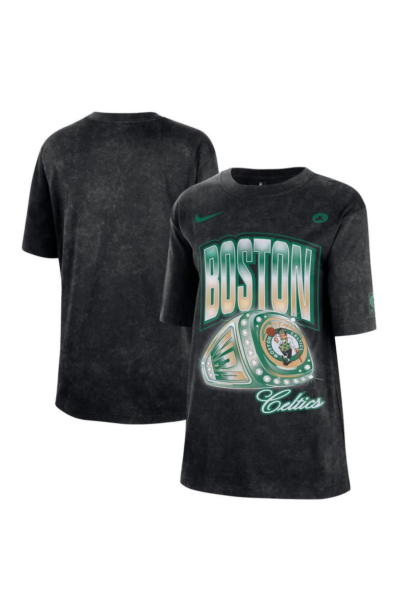 Nike Women's Nike Black Boston Celtics Courtside Original Content Vintage Washed Boyfriend T-Shirt, Main, color, Black
