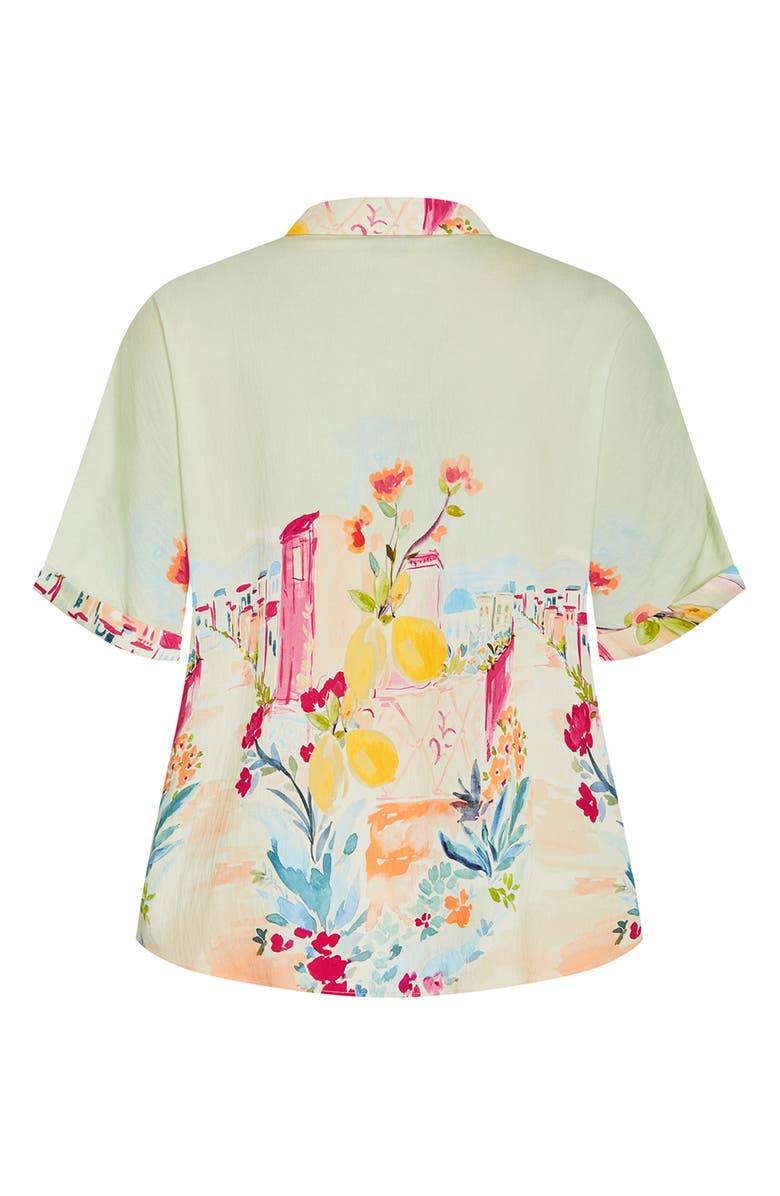 City Chic Sorrento Relaxed Fit Button-Up Shirt, Alternate, color, Sorrento Summer