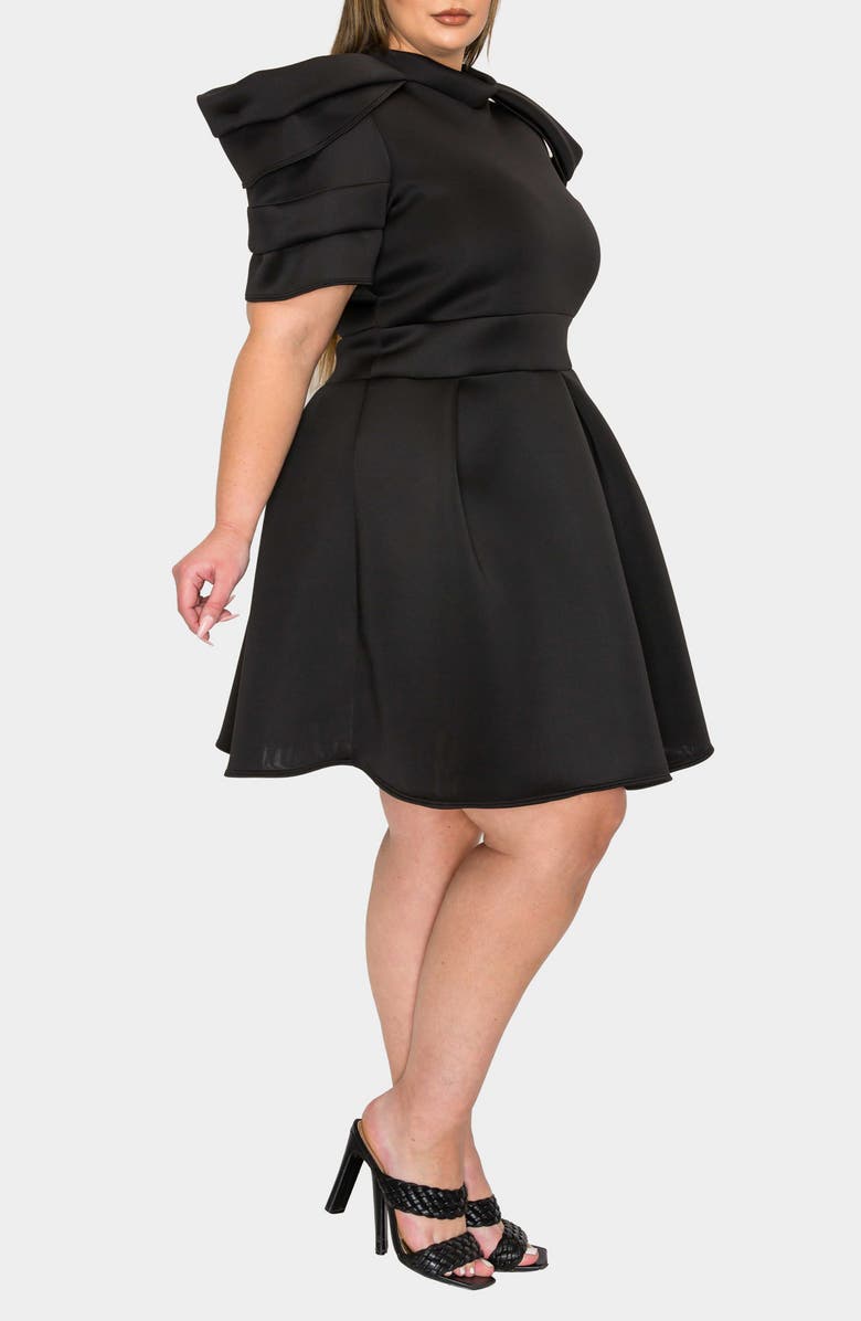 L I V D Karina Statement Stretch Neoprene Fit & Flare Dress, Alternate, color, Black