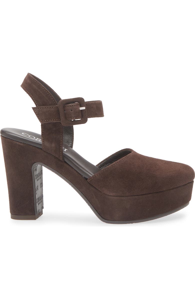 Cordani Torin Ankle Strap Platform Pump, Alternate, color, Tmoro Suede