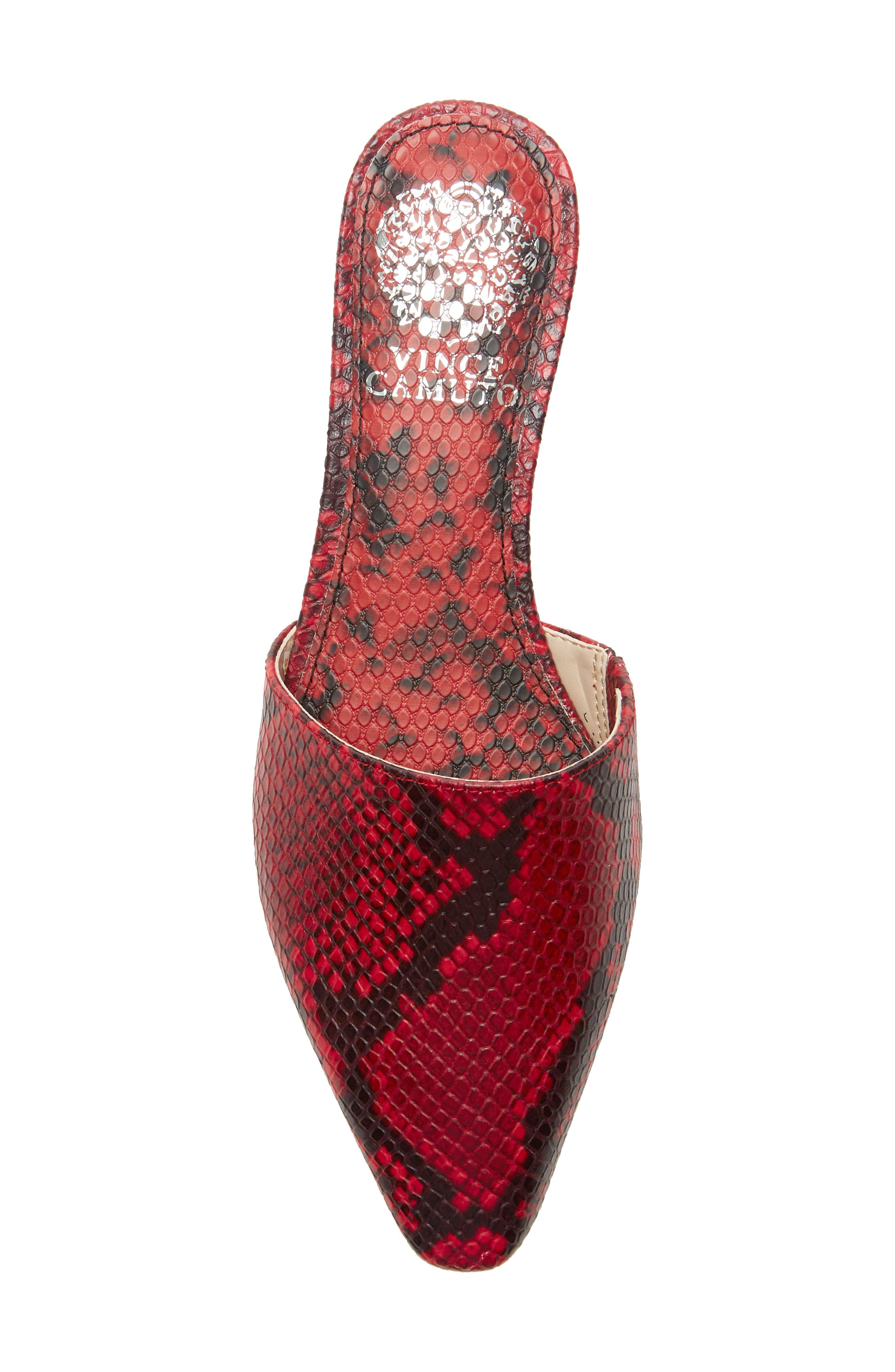Felinial Mule, Alternate, color, RED SNAKE PRINT LEATHER