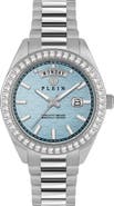 PHILIPP PLEIN Date Superlative Crystal Bezel Bracelet Watch, 42mm