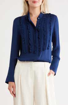 TWP Kimmie Long Sleeve Silk Button-Up Shirt