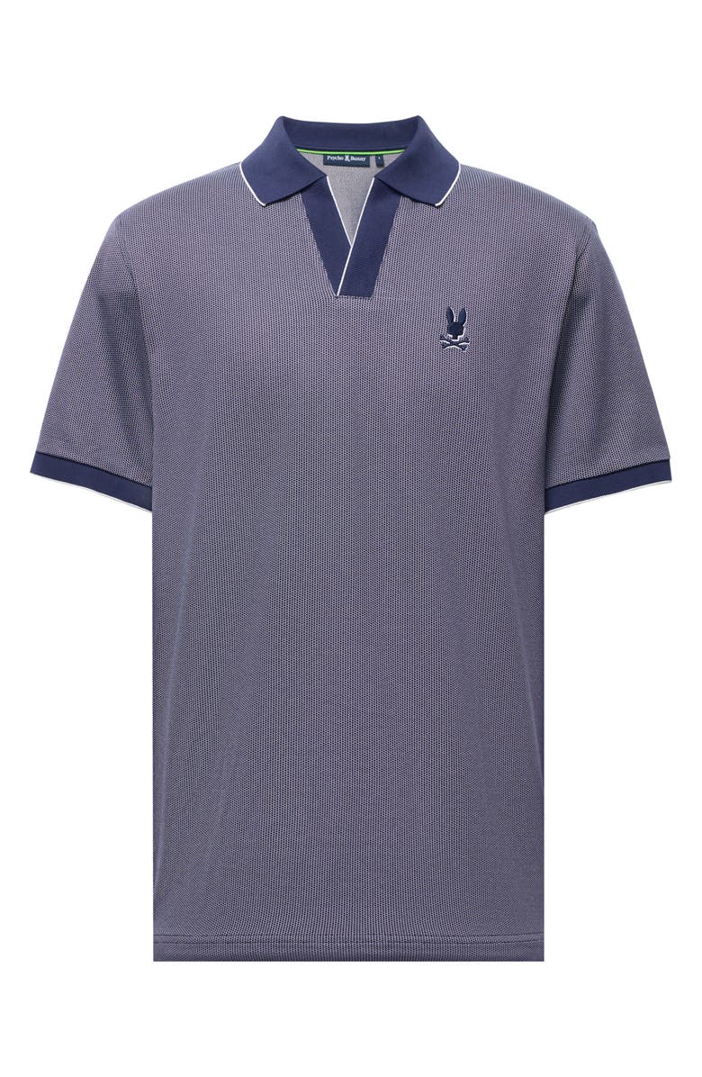 Psycho Bunny Mackay Jacquard Johnny Collar Polo, Alternate, color, Evening Blue