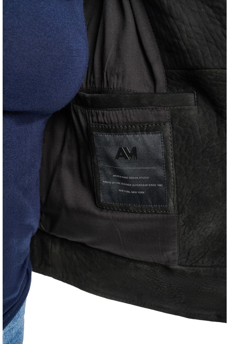 Castile Nubuck Leather Moto Jacket, Alternate, color, BLACK