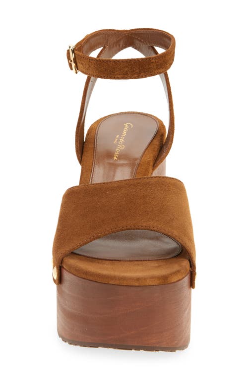 Gianvito Rossi 110 Suede Platform Wedge Sandals In Gold