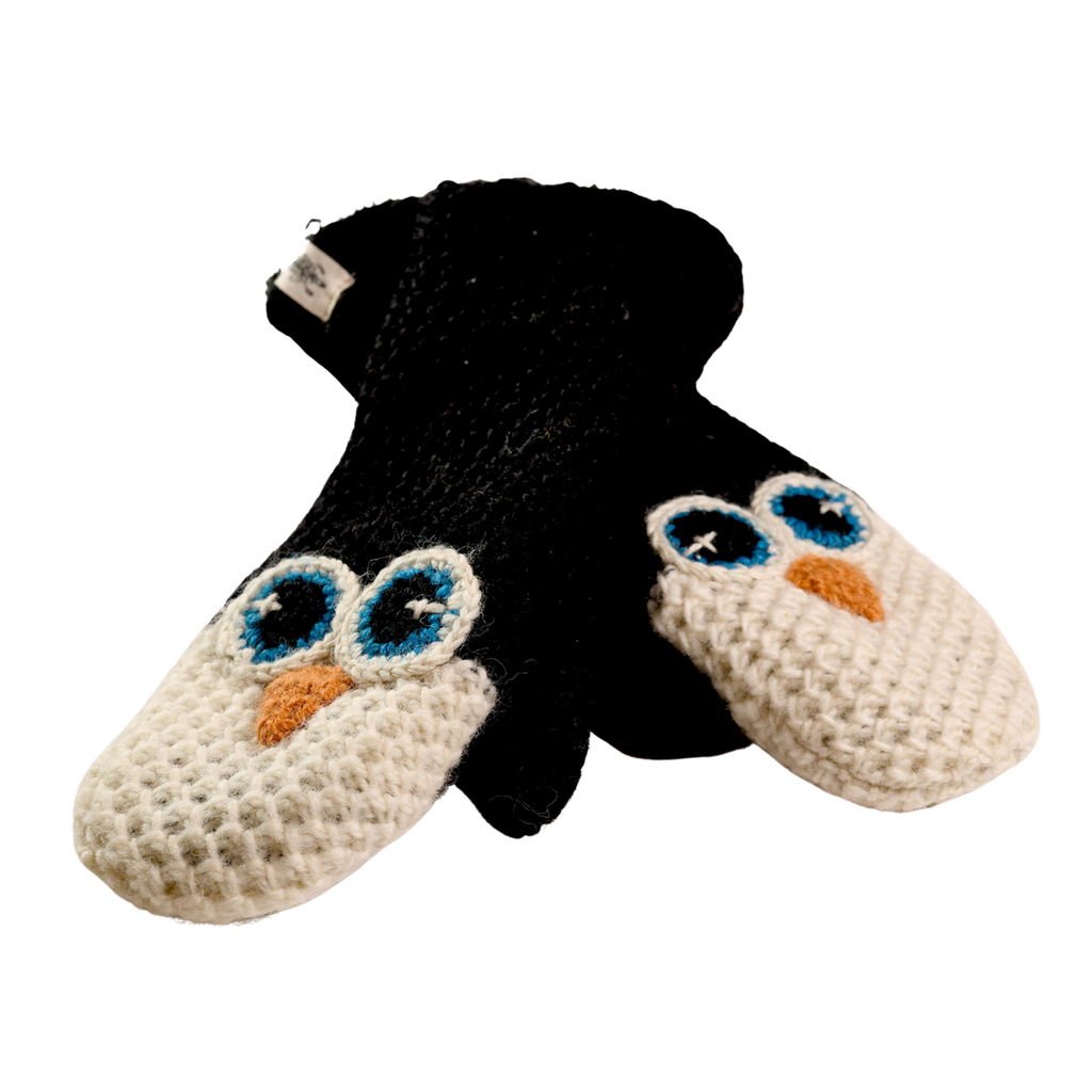 Nirvana Designs Crochet Penguin Mittens In White