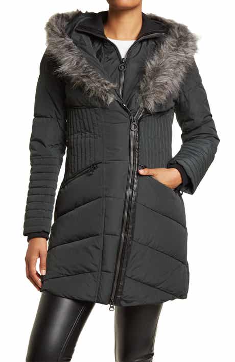 Noize Gigi Vegan Faux Fur Trim Quilted Parka