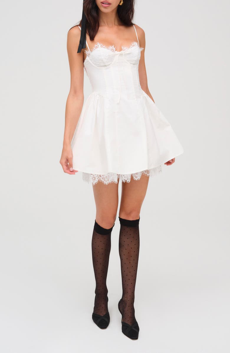 Shae Lace Trim Fit & Flare Minidress
