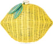 JUDITH LEIBER COUTURE Lemon Wicker Basket Clutch