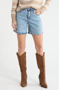 Vigoss High Waist Mid Thigh Denim Shorts