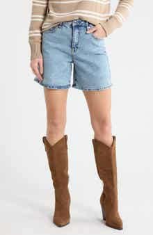 Vigoss High Waist Mid Thigh Denim Shorts