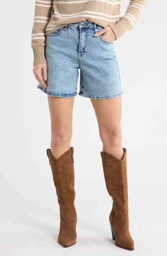 Vigoss High Waist Mid Thigh Denim Shorts