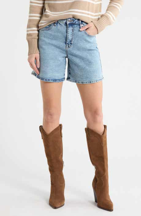Vigoss High Waist Mid Thigh Denim Shorts