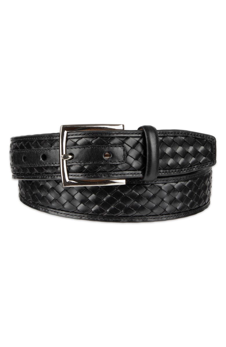 Cole Haan Woven Leather Belt, Main, color, Black