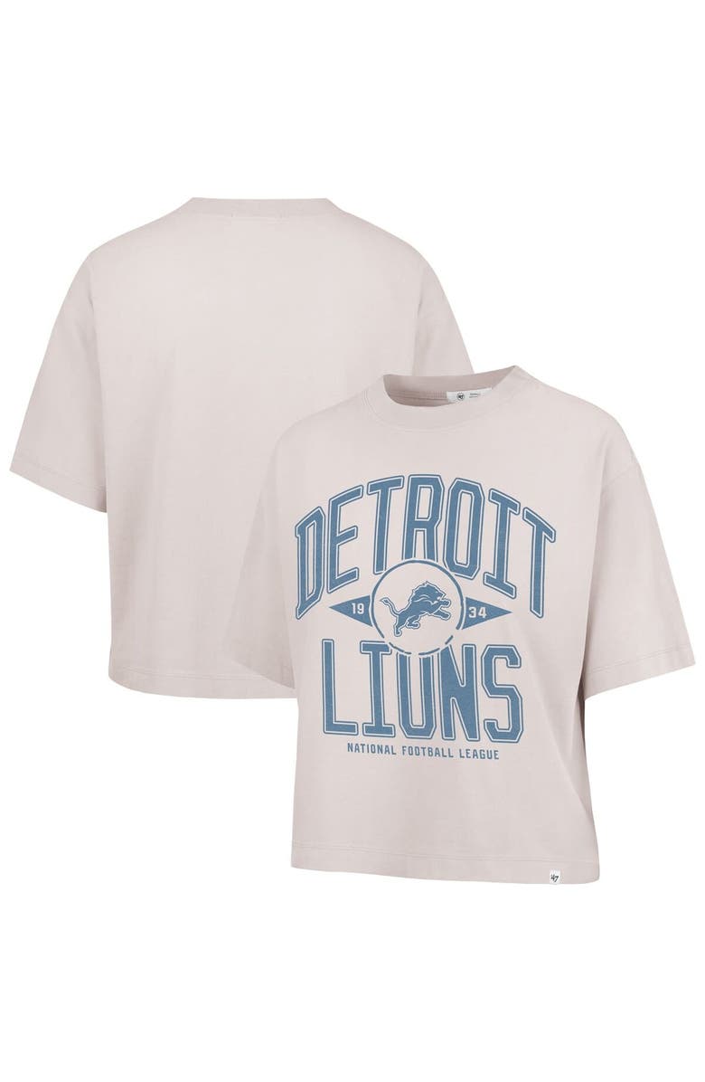 '47 Women's '47 Natural Detroit Lions Cropped Windthrow Ravine T-Shirt, Main, color, 