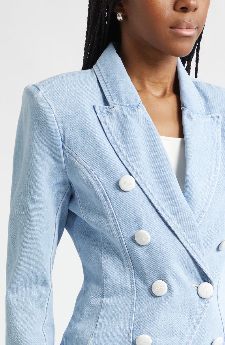 L'AGENCE Emerson Structure Denim Jacket, Alternate, color, Brea