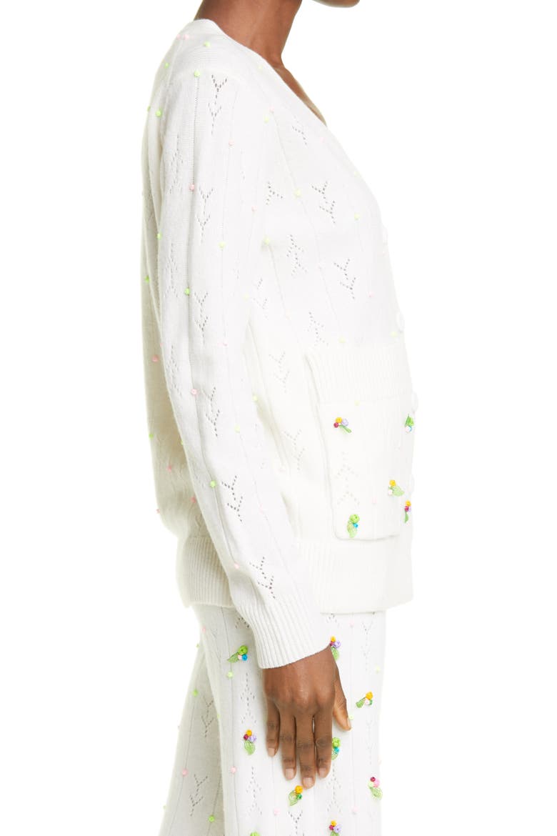 Rosie Grandpa Oversize Wool Cardigan, Alternate, color, ICE WHITE