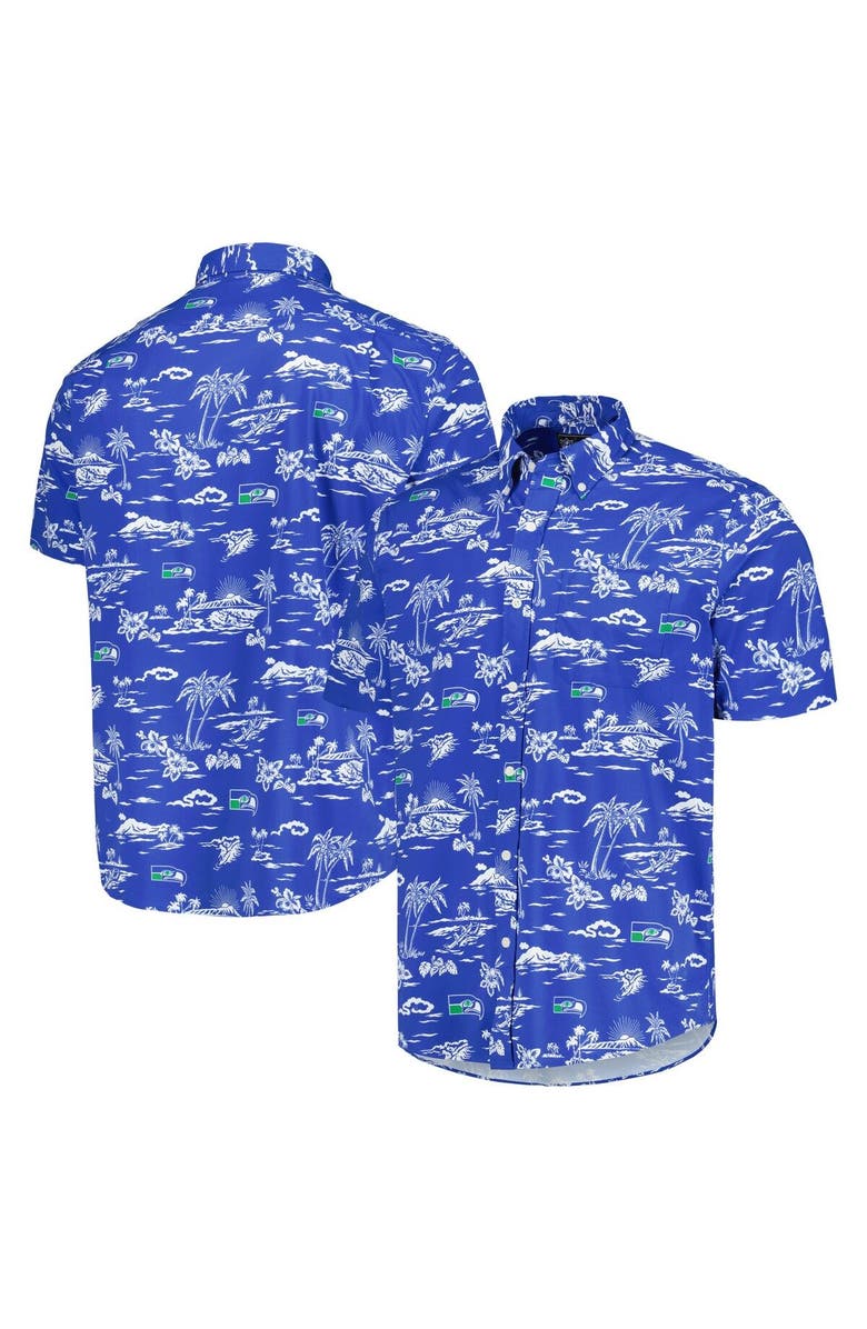 Reyn Spooner Men's Reyn Spooner Royal Seattle Seahawks Throwback Kekai Print Button-Up Shirt, Main, color, Royal