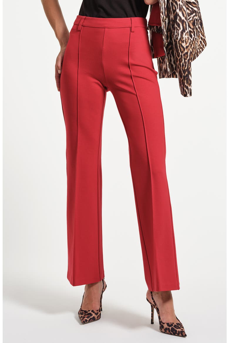 Flare Ponte Pants, Main, color, RED
