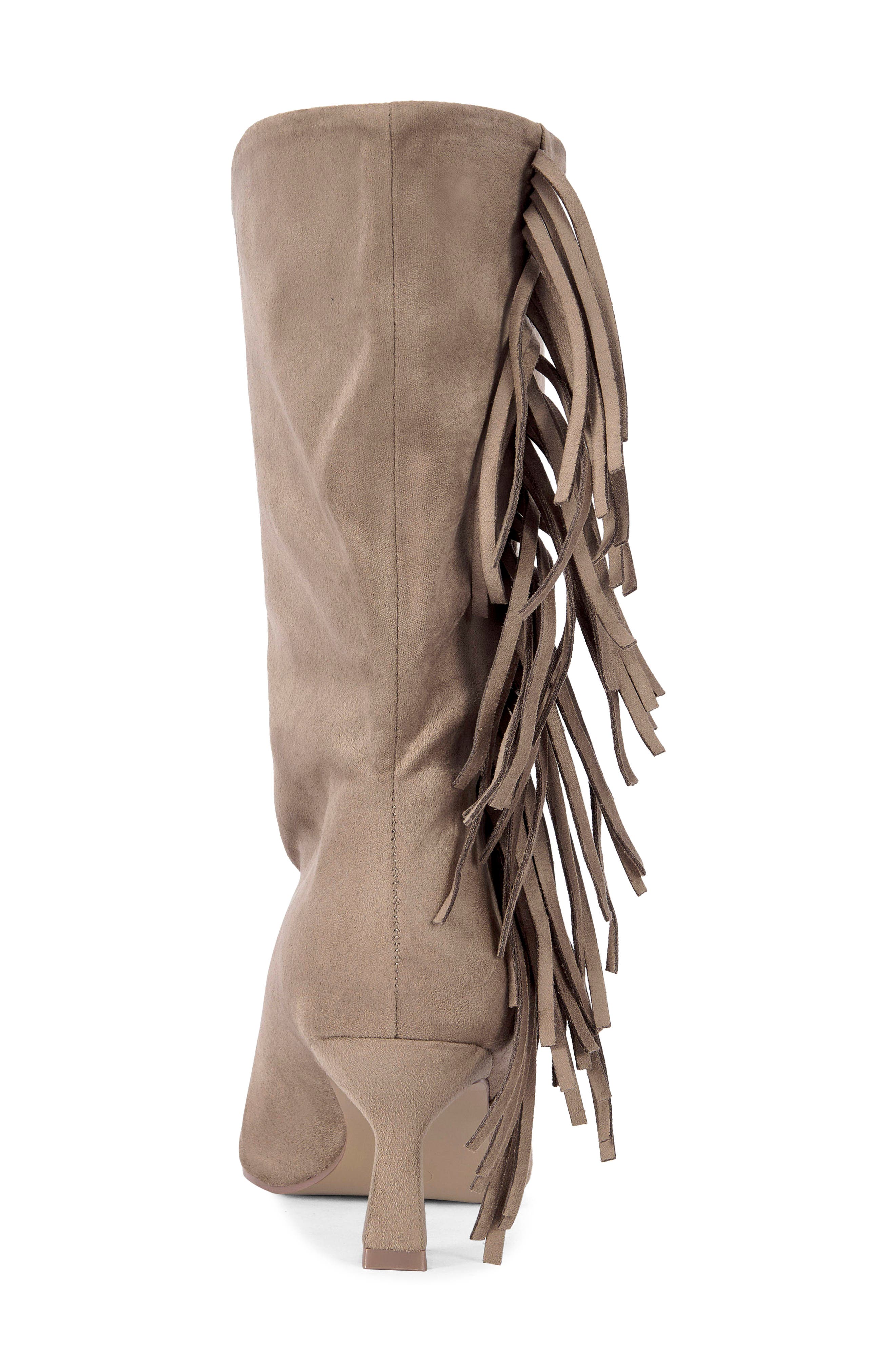 Sariah Fringe Boot, Alternate, color, TAUPE