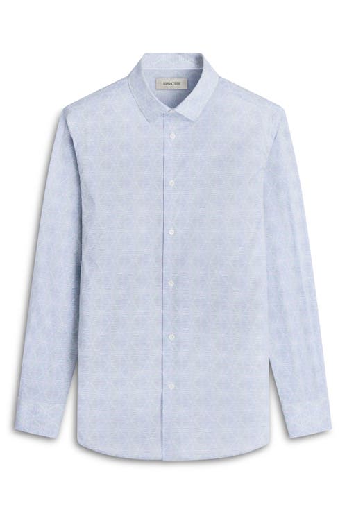 Bugatchi Julian Shaped Fit Print Button-up Shirt In Menthol