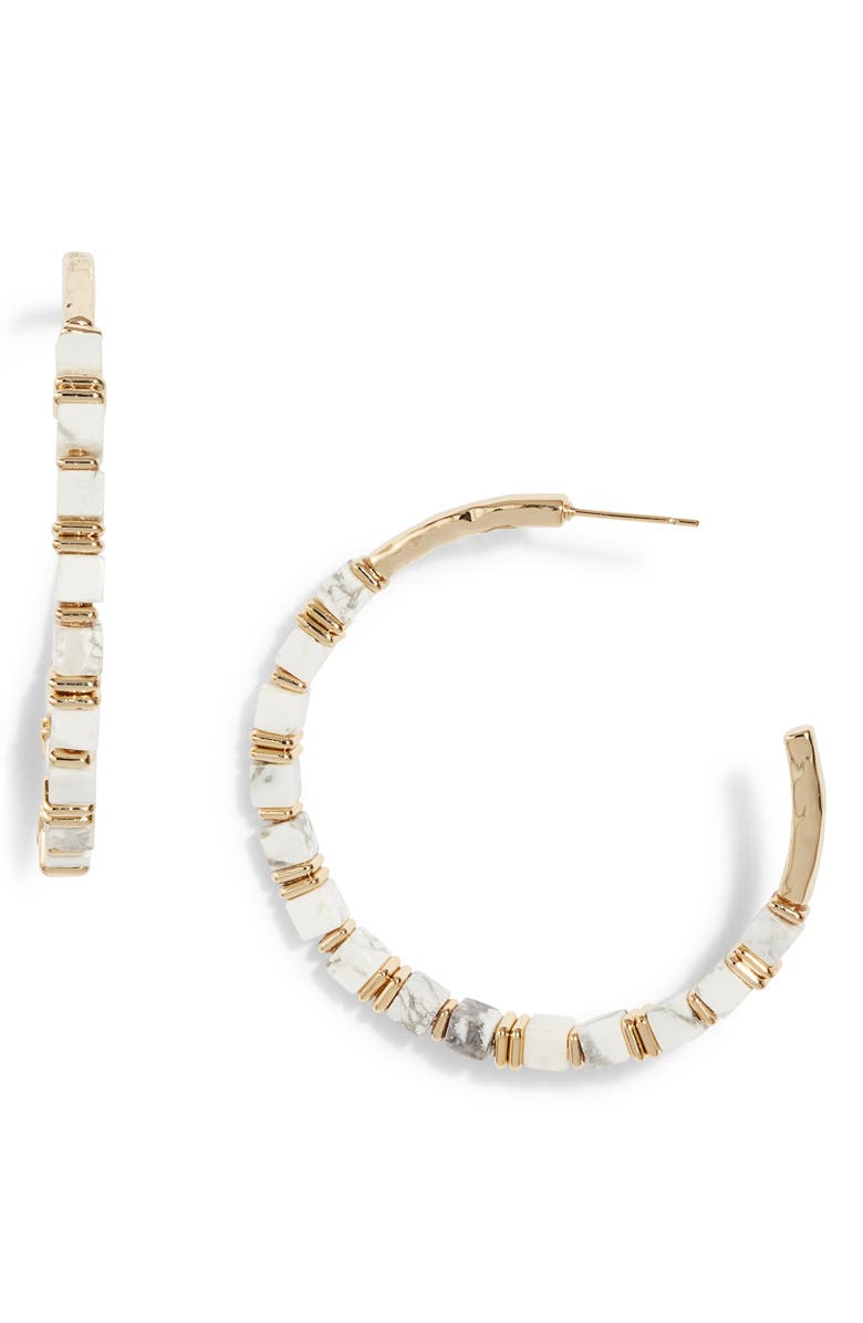 Kendra Scott Ember Hoop Earrings, Main, color, White Howlite