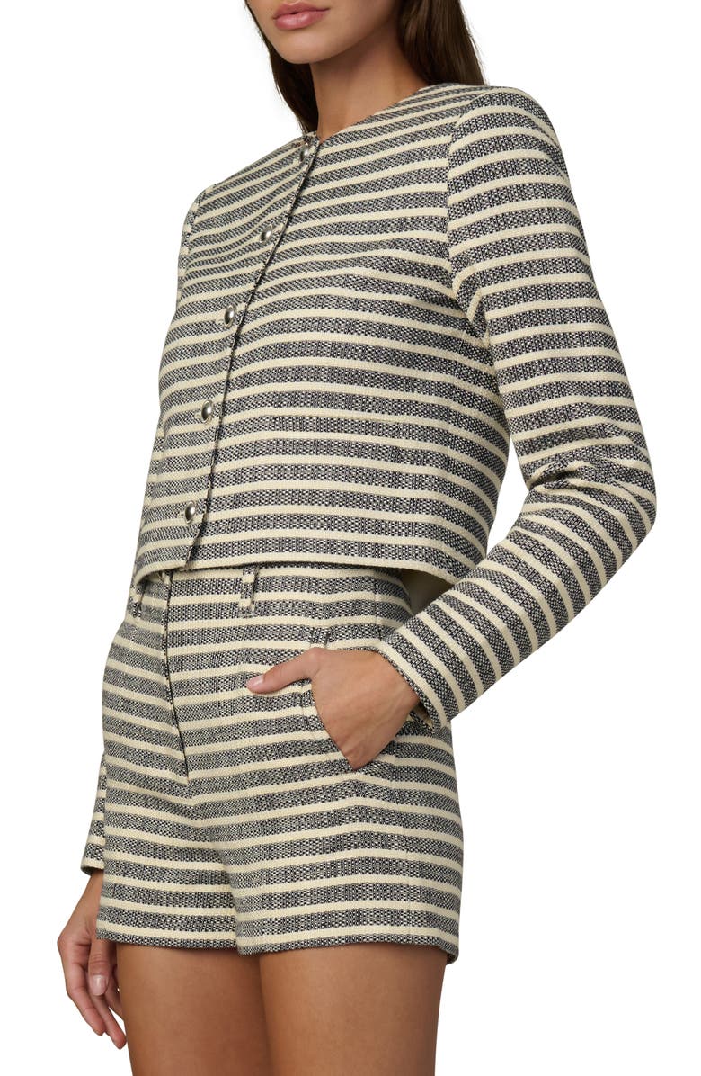 Joe's The Talia Stripe Crop Jacket, Alternate, color, Midnight/ Ecru Stripe