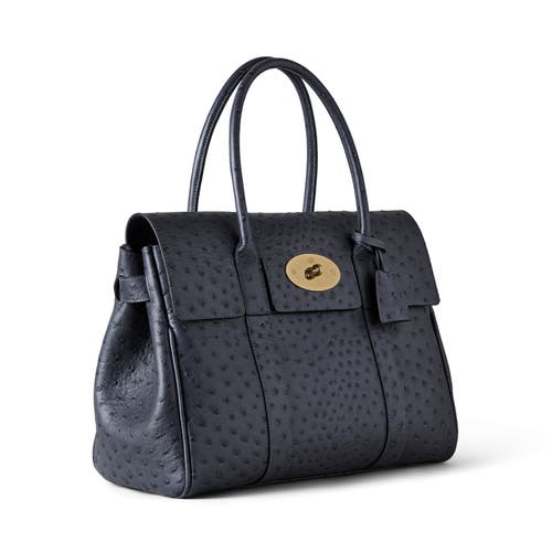 Mulberry Bayswater Leather Satchel In Blue