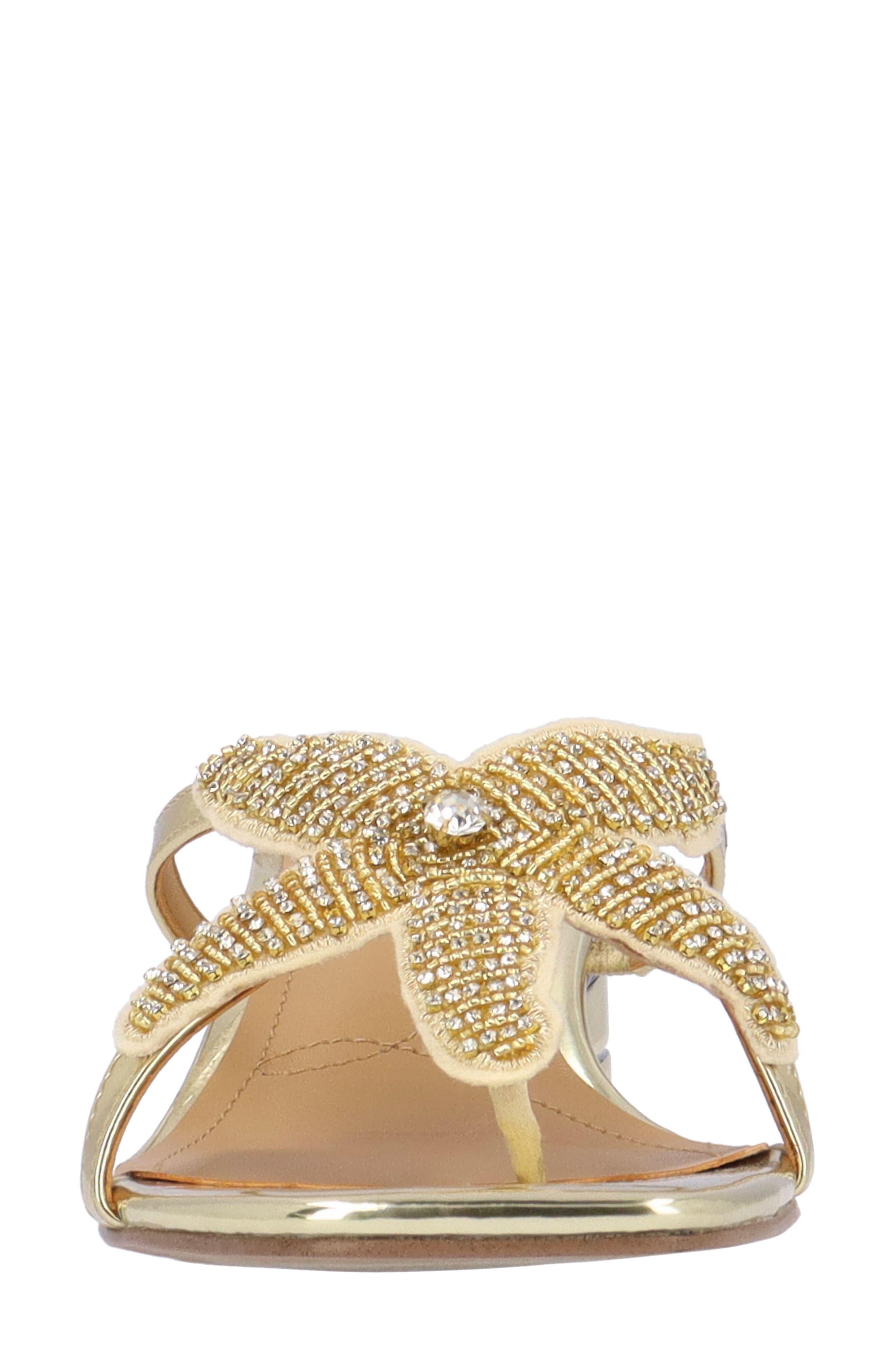 J. Reneé Sunstar Appliqué Sandal, Alternate, color, Gold/ Natural