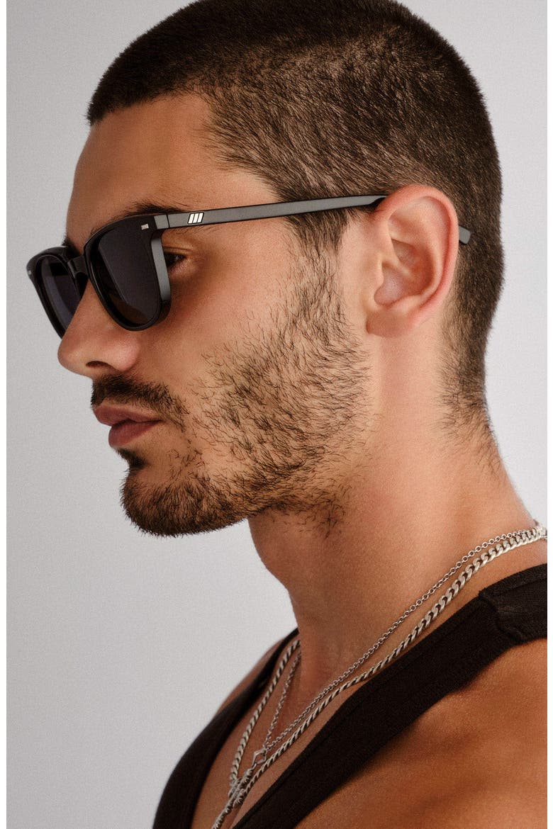 Le Resolu 51mm Polarized D-Frame Sunglasses, Alternate, color, BLACK / SMOKE MONO POLARIZED