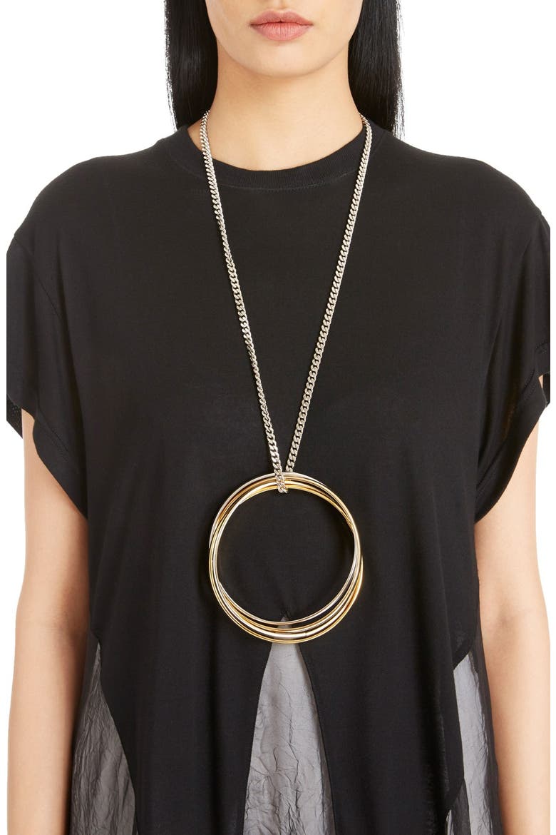 Multi Ring Necklace, Main, color, GOLD/ SILVER