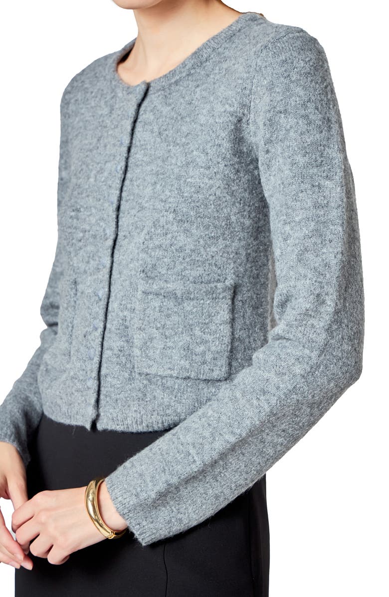 Endless Rose Button Front Cardigan, Alternate, color, Grey