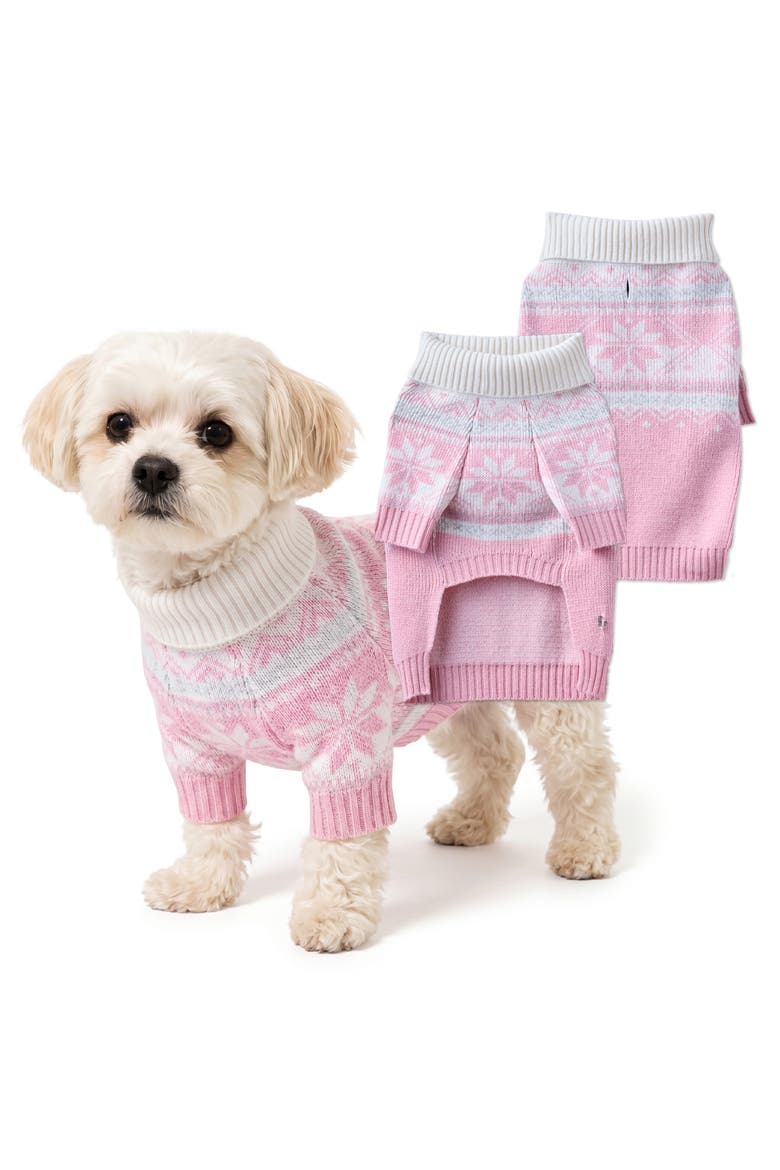 Windsor Fair Isle Cashmere Pet Sweater, Alternate, color, PINK FAIR ISLEDNU