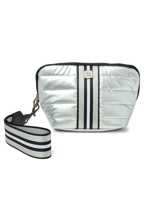 Think Royln Double Stash Set Of 2 Zip-top Travel Pouches In Silver