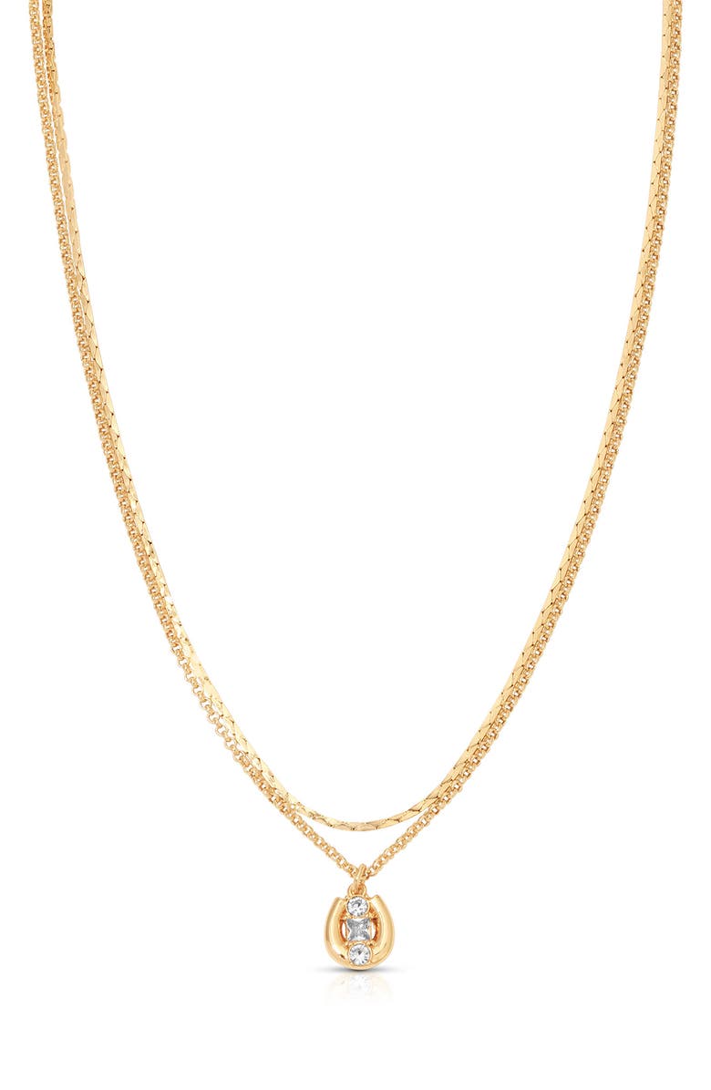 Ettika Layered Chain Pendant Necklace, Main, color, Gold