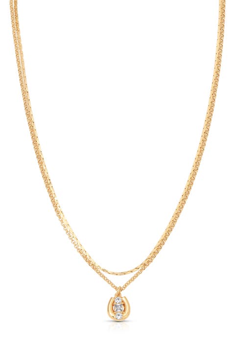 Layered Chain Pendant Necklace